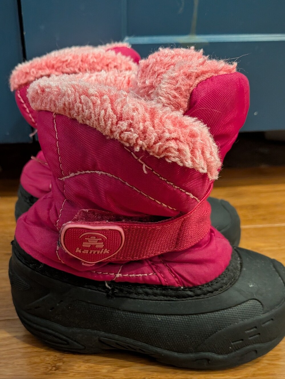 Kamik Kids Pink Winter Boots with Faux Fur size 7 - Picture 1 of 3